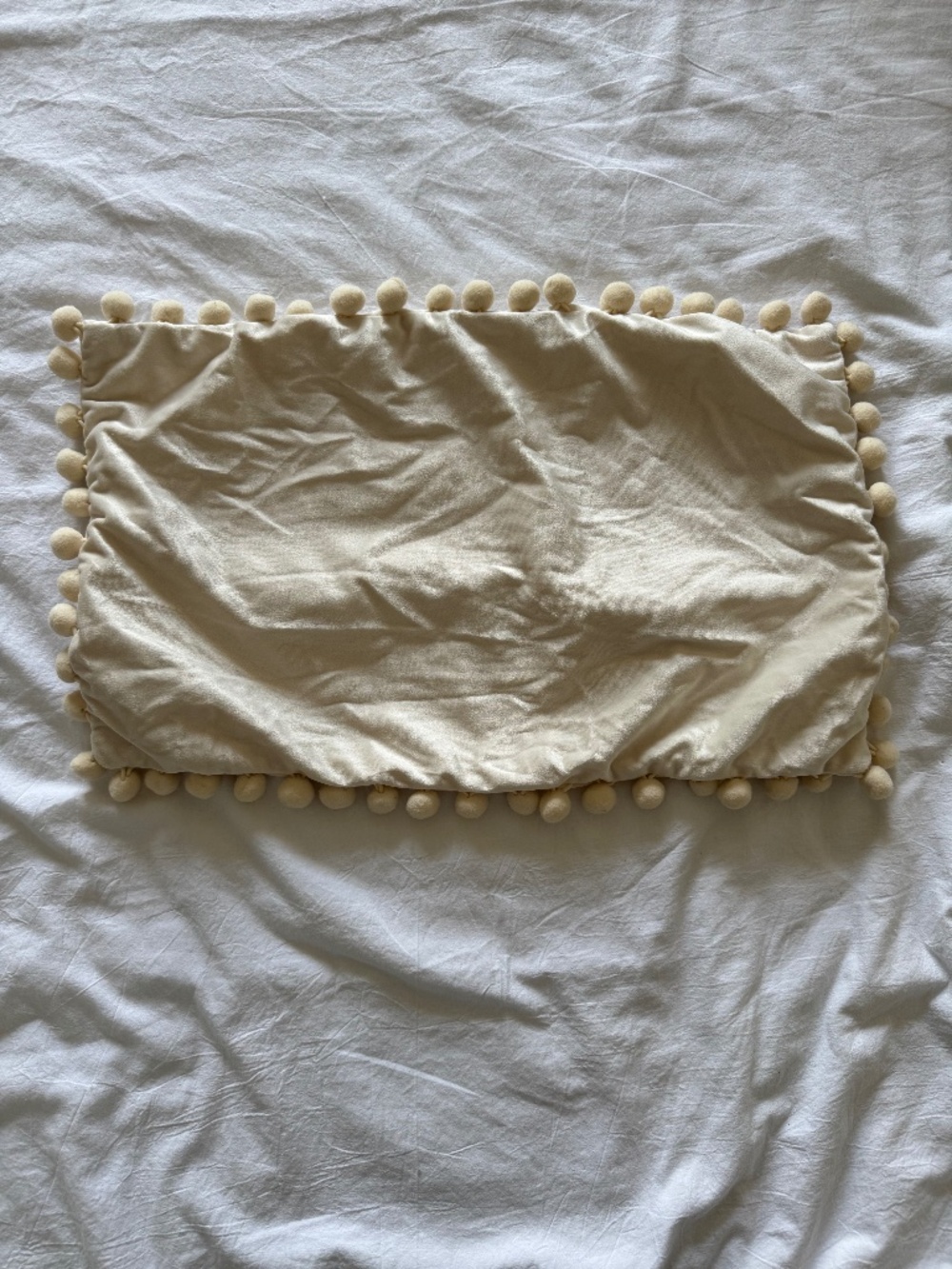 Throw Pillow Cover with Pom-Pom Detail
